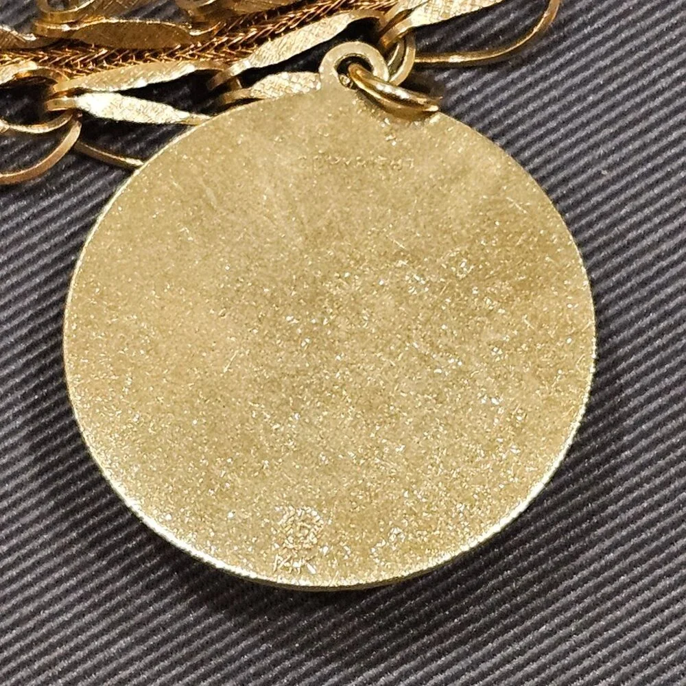 VINTAGE DANKNER APPLE OF MY EYE NEW YORK CITY NYC 14K CHARM PENDANT NECKLACE